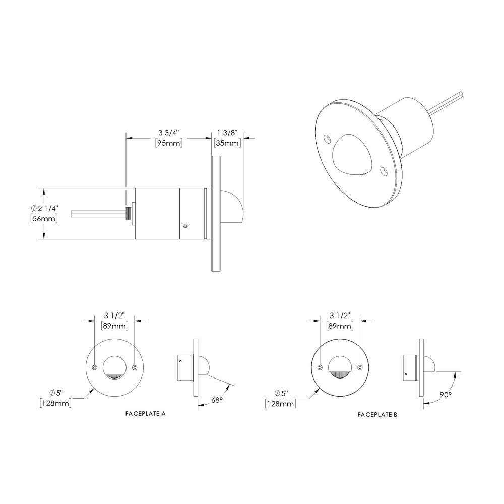 STEP STAR - Wall Recessed - Low Voltage - LED High-Power - Round - Core Drill - Faceplate: Standard