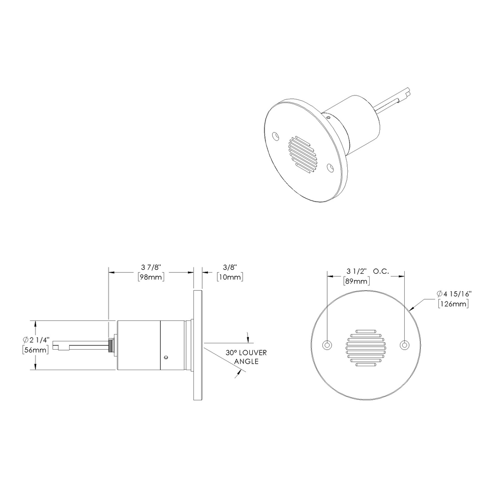 STEP STAR - Wall Recessed - Low Voltage - Lamp MR16 Gu5.3 - Round - Core Drill - Faceplate: Louvered - Pattern C