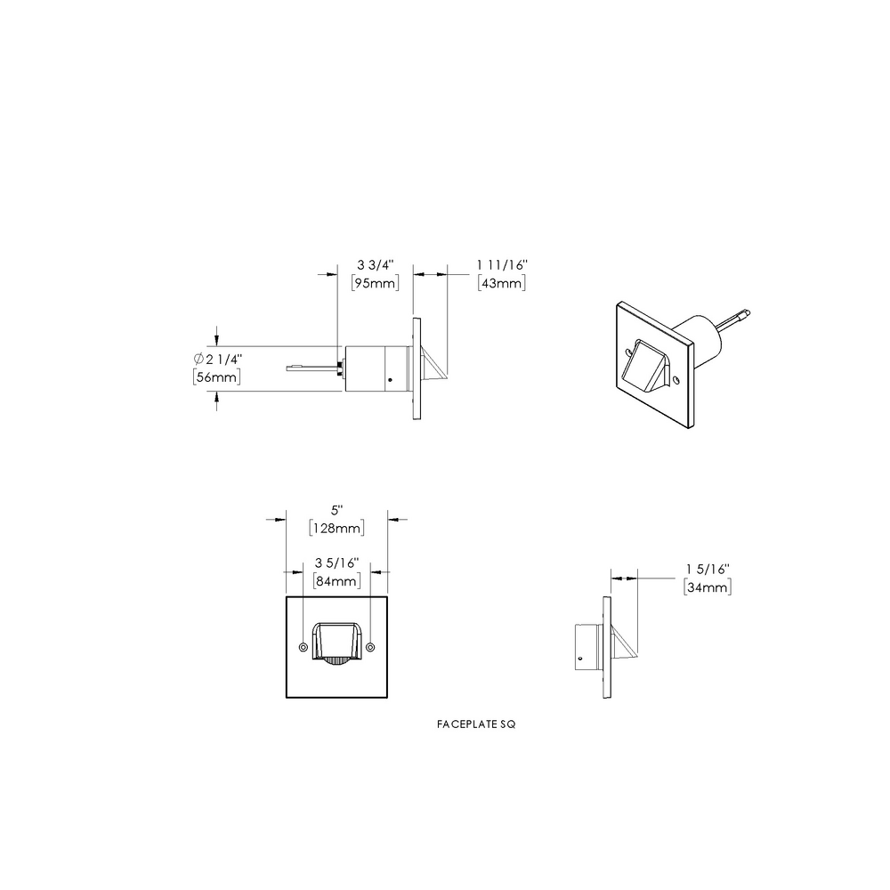 STEP STAR - Wall Recessed - Low Voltage - Lamp MR16 Gu5.3 - Square - Core Drill - Faceplate: Visor