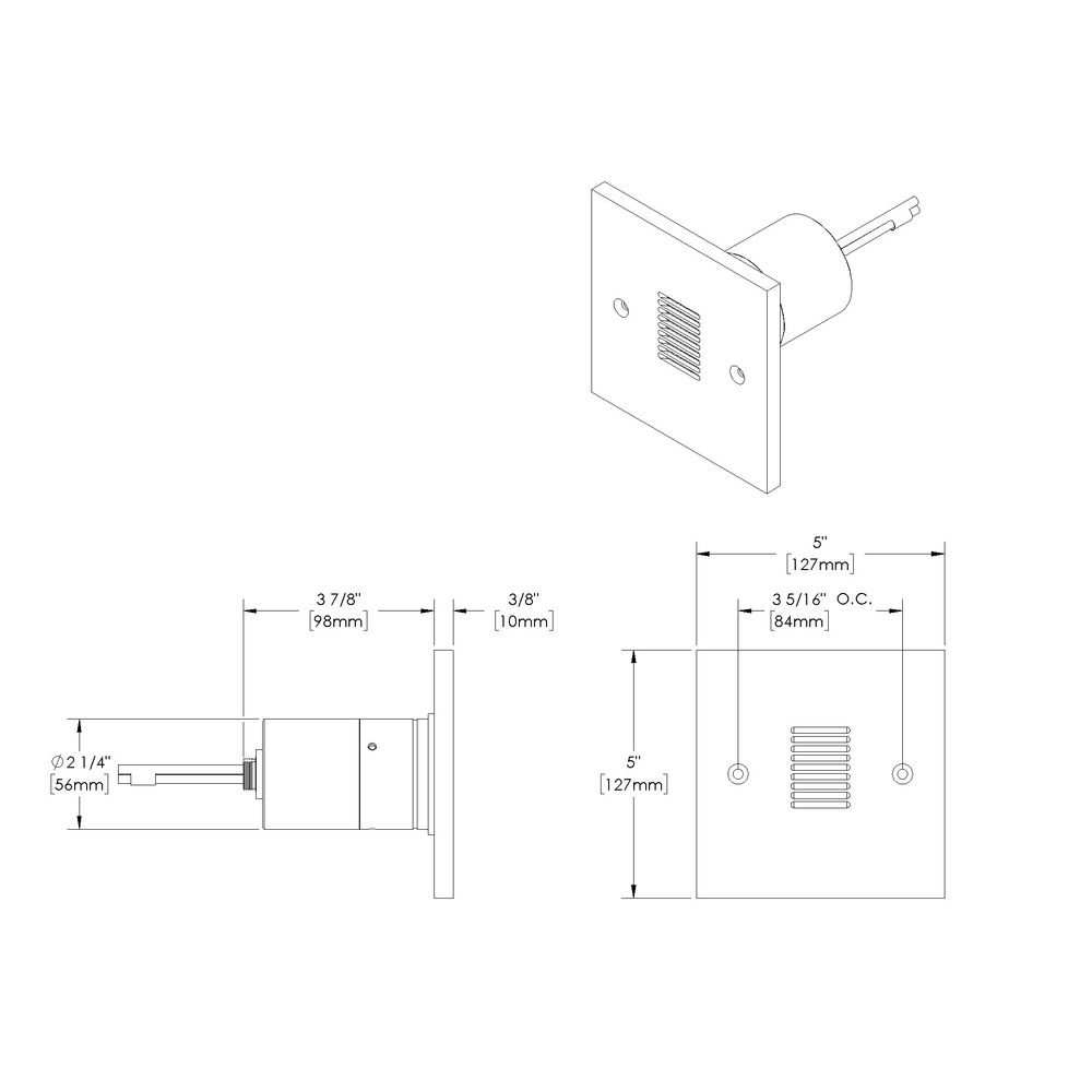 STEP STAR - Wall Recessed - Low Voltage - Lamp MR16 Gu5.3 - Square - Core Drill - Faceplate: Louvered - Pattern D