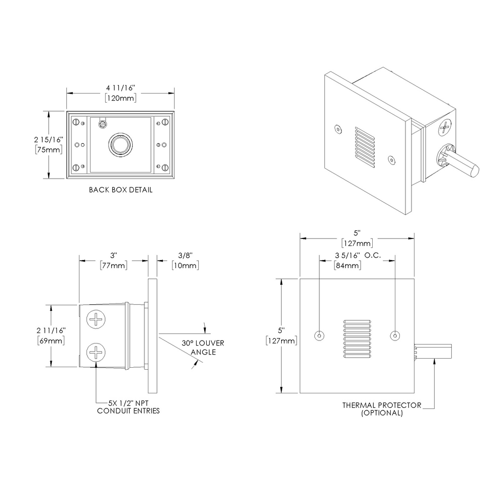STEP STAR - Wall Recessed - Low Voltage - Lamp MR16 Gu5.3 - Square - Junction Box - Faceplate: Louvered - Pattern D