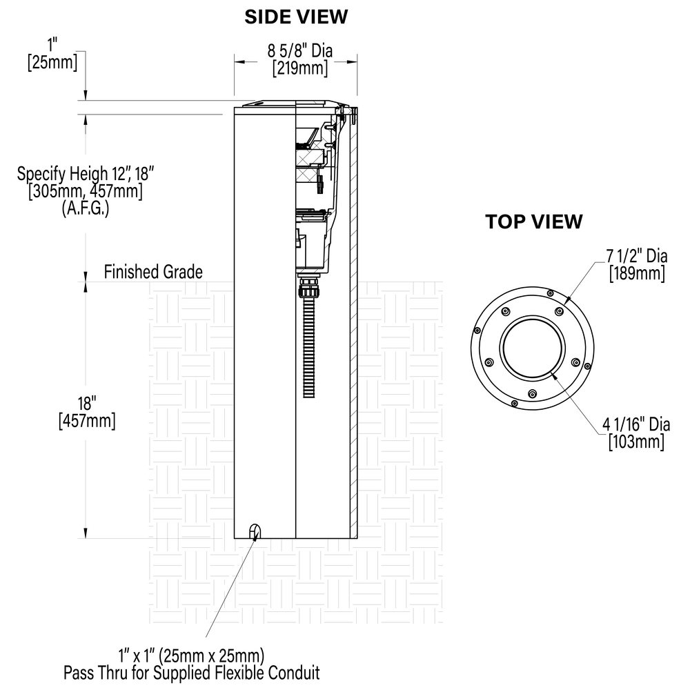 HP2 - In-grade - Line Voltage - LED COB - Deep Housing - Above Ground
