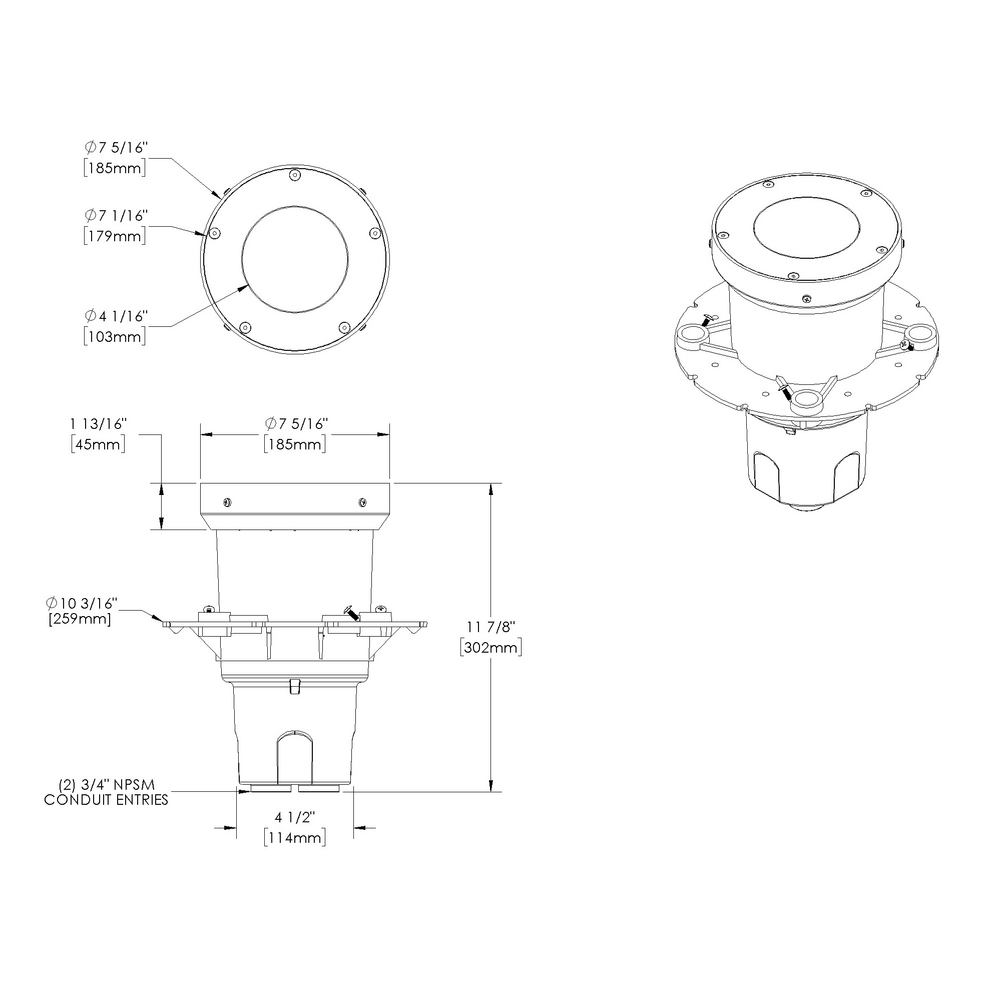 HP2 - In-grade - Line Voltage - LED Color Tuning - Deep Housing - Faceplate Flush Mount