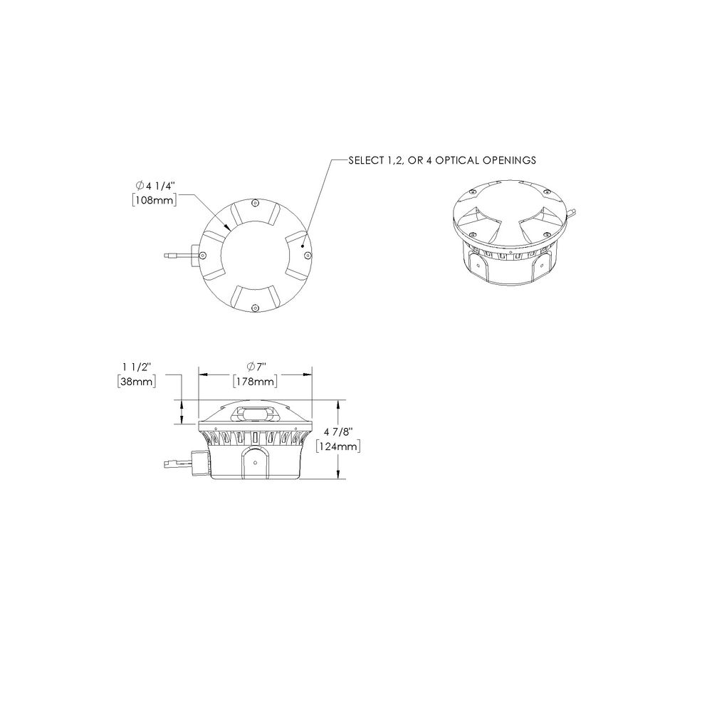 DRIVE STAR - In-grade - Low Voltage - LED High-Power - Shallow Housing - Faceplate Surface Mount