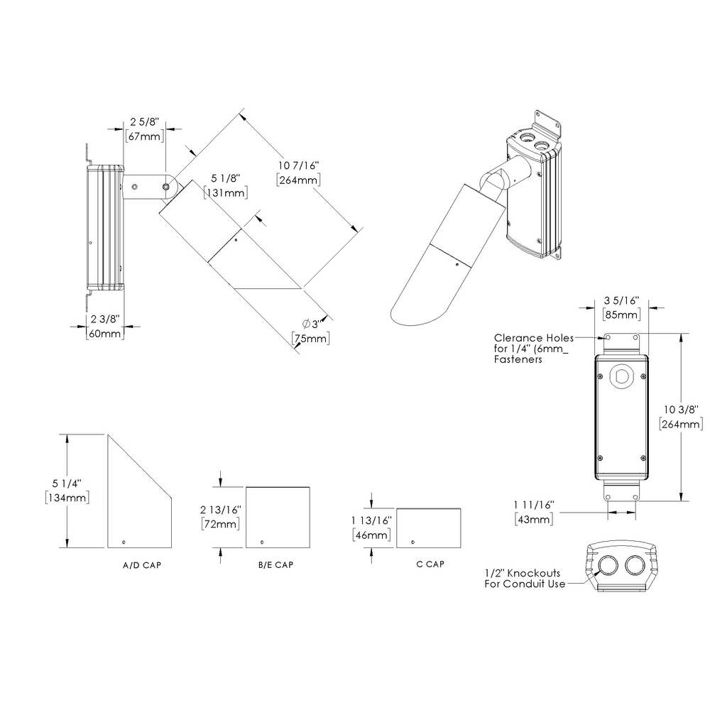 DENALI - Wall Mount - Line Voltage - LED COB - Single - Downlight or Uplight - Universal Power Module PM2