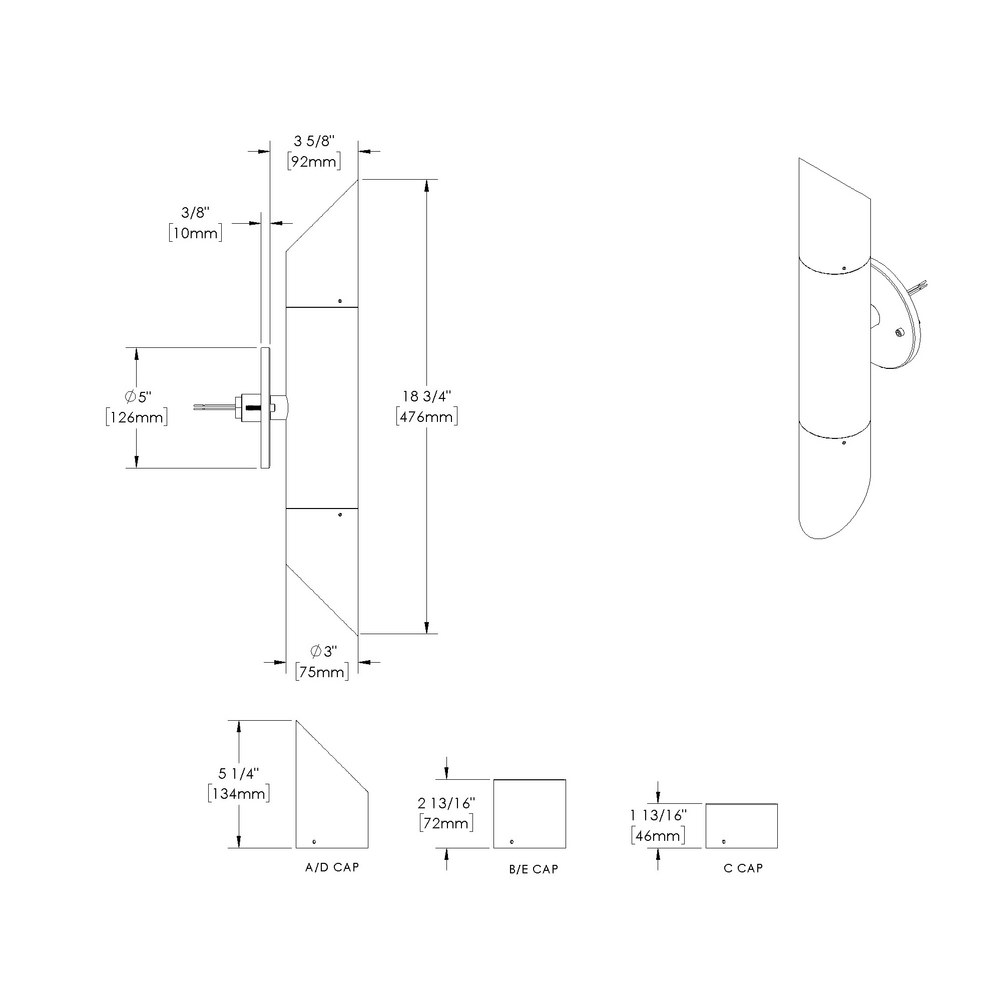 DENALI - Wall Mount - Line Voltage - LED COB - Dual - Downlight and Uplight