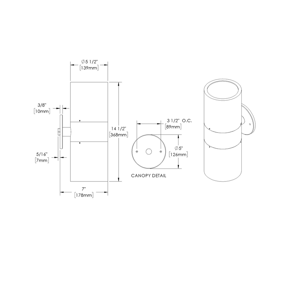 ALPINE - Wall Mount - Line Voltage - Lamp PAR30 - Dual - Downlight and Uplight
