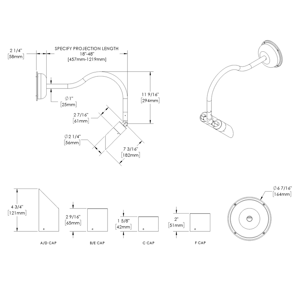 NITE STAR - Wall Mount - Line Voltage Via Transformer - Lamp MR16 Gu5.3 - Style A - 2 Fixtures - Power Canopy PC1