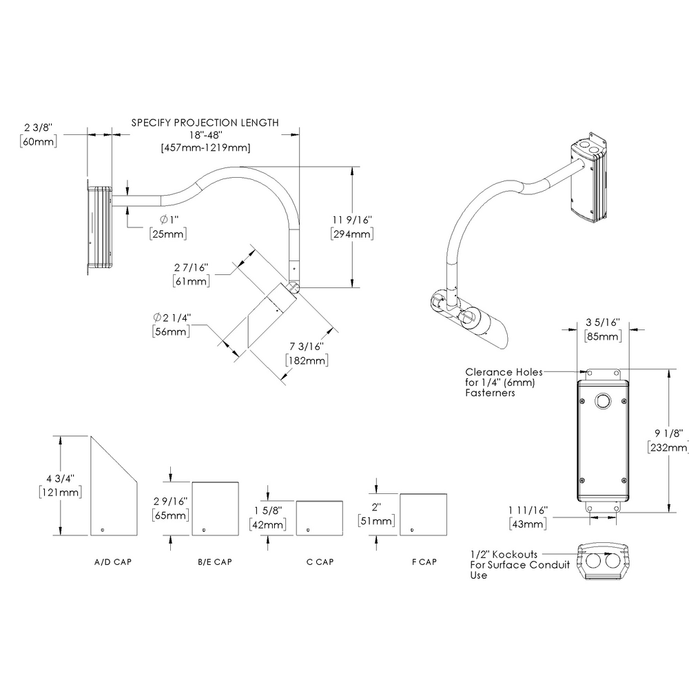 NITE STAR - Wall Mount - Line Voltage Via Transformer - Lamp MR16 Gu5.3 - Style A - 2 Fixtures - Universal Power Module PM1