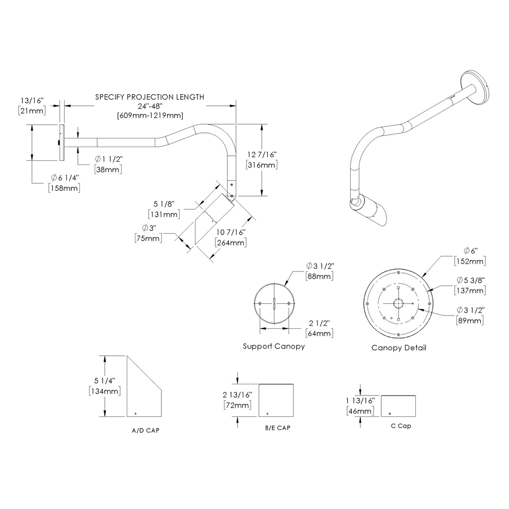 DENALI - Wall Mount - Line Voltage - LED COB - Style A - Single