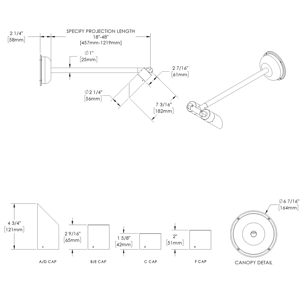 NITE STAR - Wall Mount - Line Voltage Via Transformer - Lamp MR16 Gu5.3 - Style C - 2 Fixtures - Power Canopy PC1