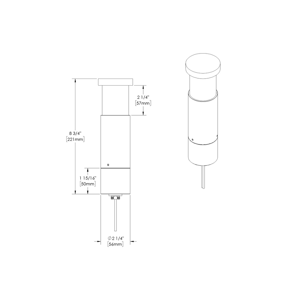 GLOW STAR - Bollard - Low Voltage - LED High-Power - Brass - Style E - Height: 2