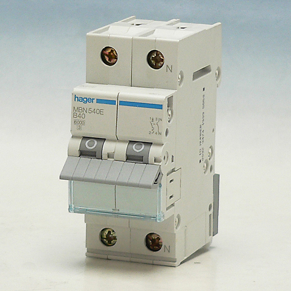 Hager installatieautomaat 40A B 1P+N MBN540 E 2 mod 36mm 6KA kopen