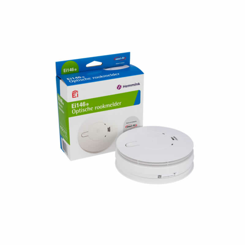 EI 146 Optische Rookmelder 230V Backup batterij wit RAL9016