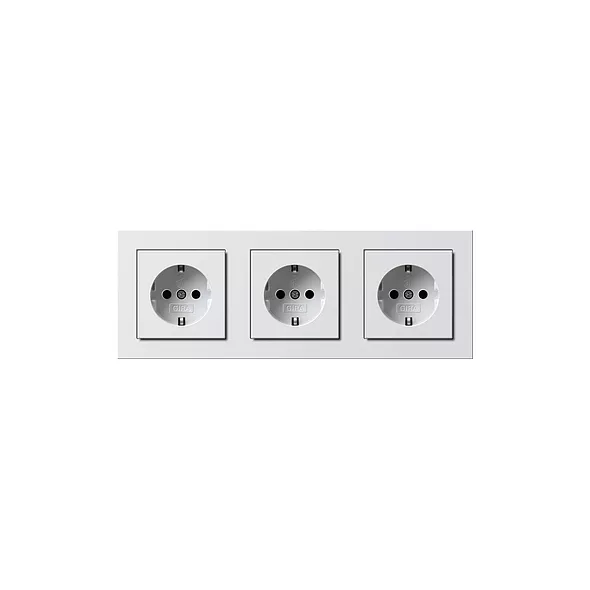 Gira enkel stopcontact met randaarde zuiver wit glanzend RAL9010 (446603)