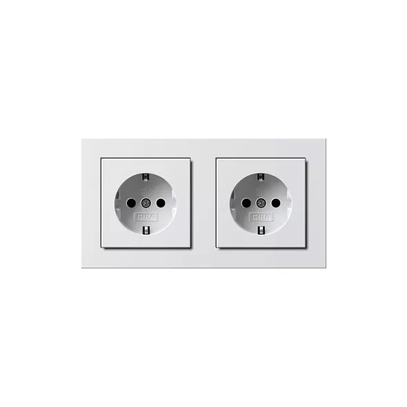 Gira enkel stopcontact met randaarde zuiver wit glanzend RAL9010 (446603)