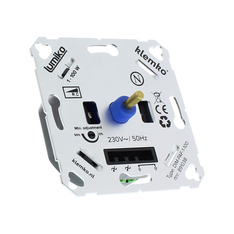 Klemko LED dimmer inbouw 891038 DIMPAF1100 W geschikt voor