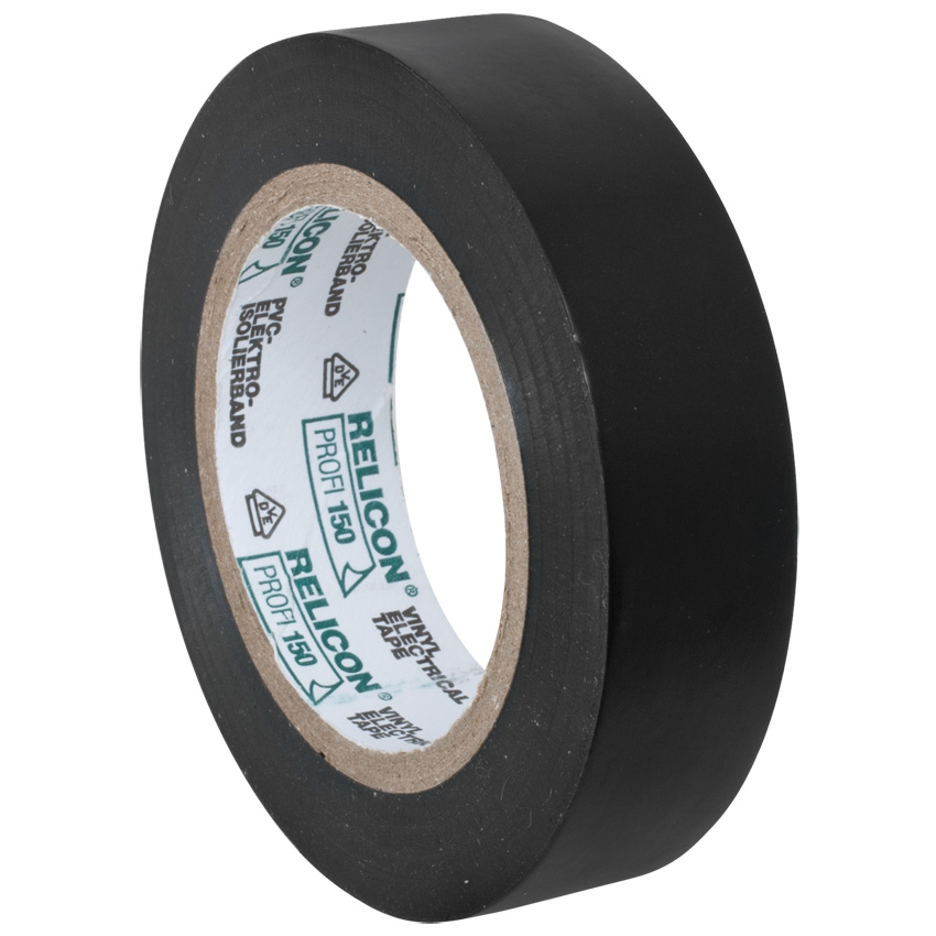 PVCisolatieband zwart 15 mm, 10 meter UVbestendig zelfdovend IEC