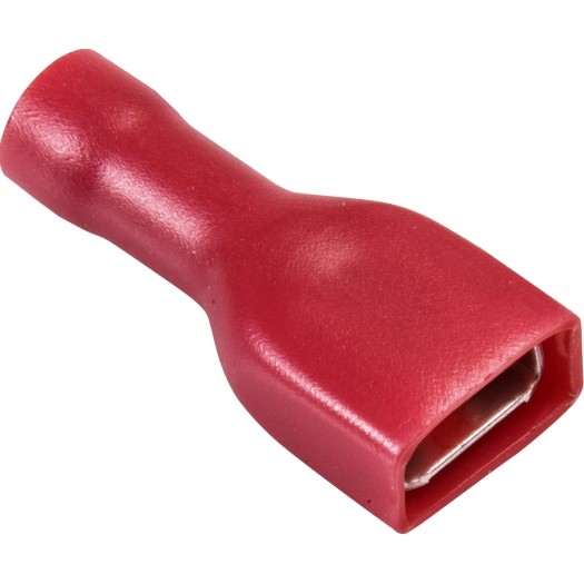 100 stuks platte kabelschoenen met krimpkous, volledig geïsoleerd of gedeeltelijk geïsoleerd, stekkerbreedte 6,3 mm, blauw, 1,5-2,5 mm²
