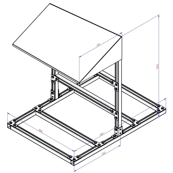 Mini PV Shelter RS-800-UG voor het monteren van omvormers op platte daken