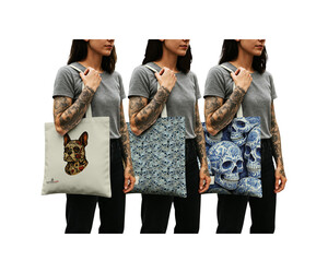 Tattooland - Tote Bag Set - Frenchie / Skulliez / SkullXL
