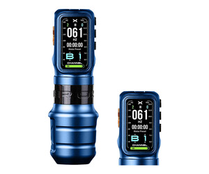 Ozer - X-Channel - Wireless Tattoo Machine - Combo Pack - Blue