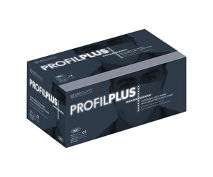 Unigloves - Black Line - Profil Plus Mouth Masks - Box of 50