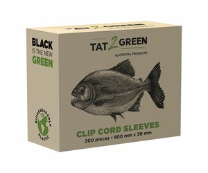 Tat2Green - Clip Cord Sleeves - Black - Pre-Cut - 800 mm x 50 mm - Box of 200