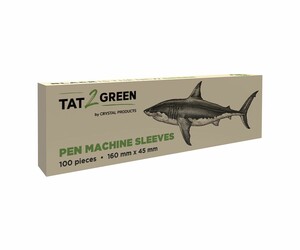 Tat2Green - Protèges Machine Stylo - Noir - 160 mm x 45 mm - Boîte de 100