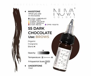 Nuva Colors - Eyebrow - 55 Dark Chocolate - 15 ml / 0.5 oz