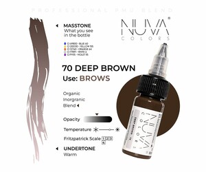 Nuva Colors - Eyebrow - 70 Deep Brown - 15 ml / 0.5 oz