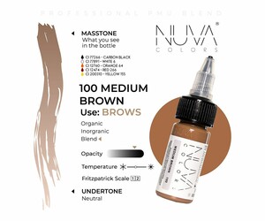 Nuva Colors - Eyebrow - 100 Medium Brown - 15 ml / 0.5 oz