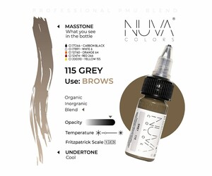Nuva Colors - Eyebrow - 115 Grey - 15 ml / 0.5 oz