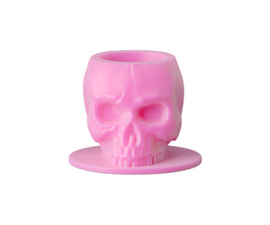 Schedelvormige Siliconen Inkt Cups - Roze - Verpakking van 100