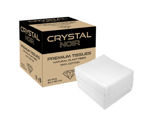 Crystal - Noir - Premium Tissues - Pre-Cut - Box of 60