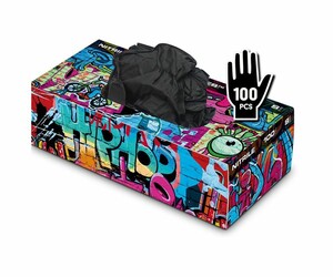 Graffiti Gloves - Nitrile Gloves - Black - Box of 100