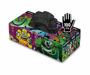 Graffiti Gloves - Nitrile Gloves - Black - Box of 100