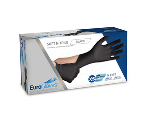 Eurogloves - Soft Nitrile Gloves - Black - Box of 100