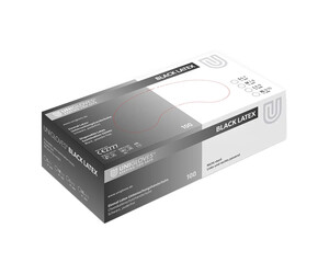 Unigloves - Latex Gloves - Black - Box of 100