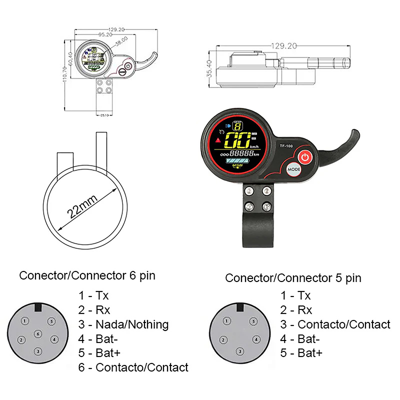 KIT electronica TF-100 48V 25A 800W - RuedaQrueda