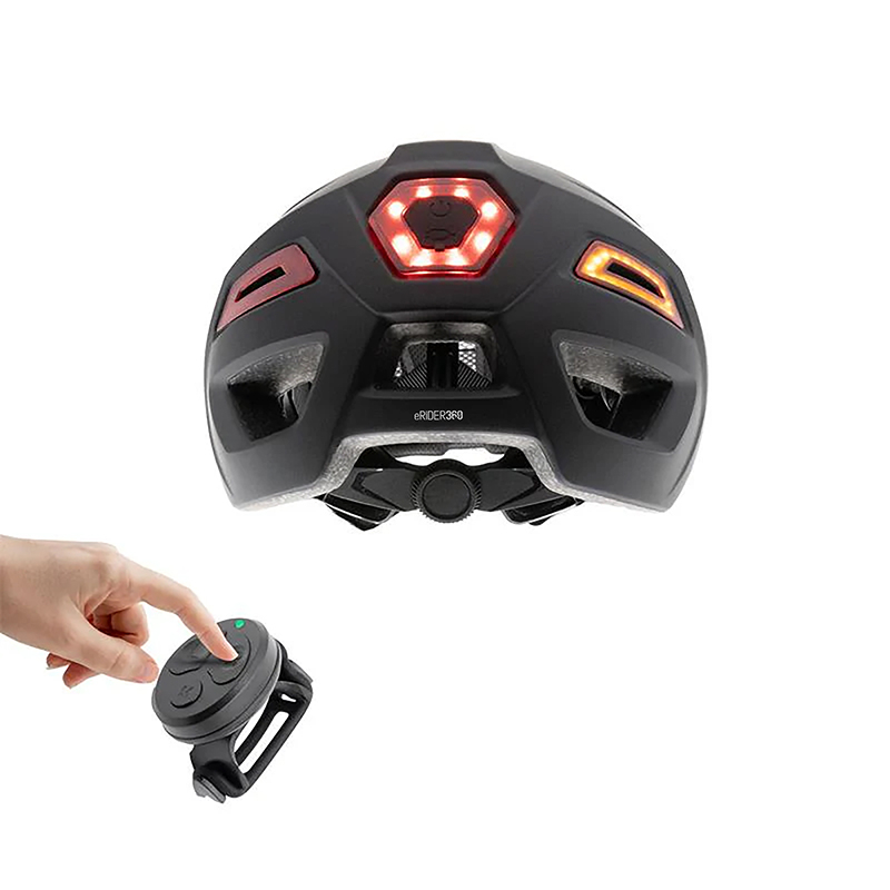 Casco CP04 negro M con intermitente - RuedaQrueda