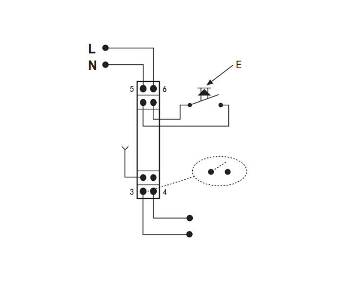 1-CHANNEL SWITCHING ACTUATOR – IT KNX 001 - Installation scheme - Dinuy