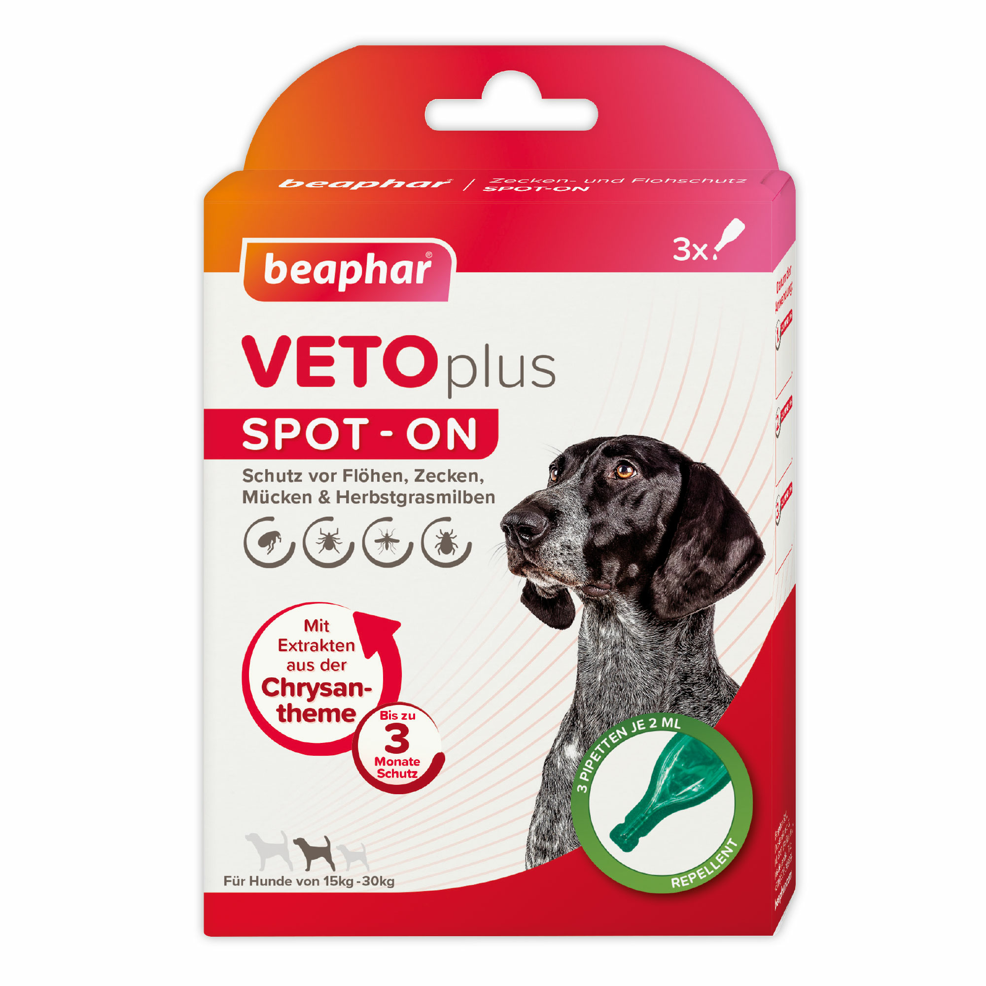 Beaphar VETOplus SPOT-ON für mittelgroße Hunde (15 - 30kg), 3x2ml