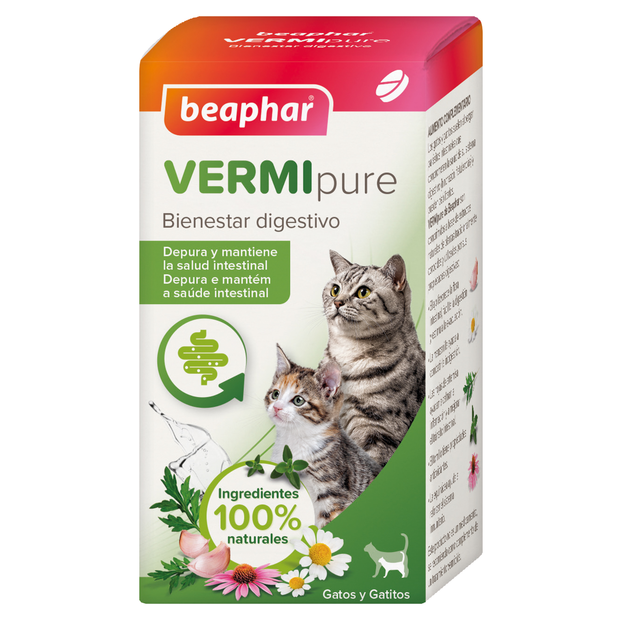 Beaphar VERMIpure Comprimidos Naturales Gatos y Gatitos - 50 Comprimidos