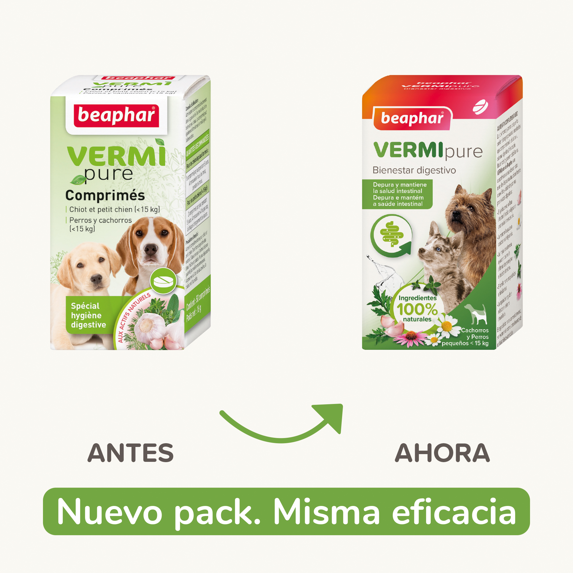 Beaphar VERMIpure Comprimidos Naturales Perros Pequeños