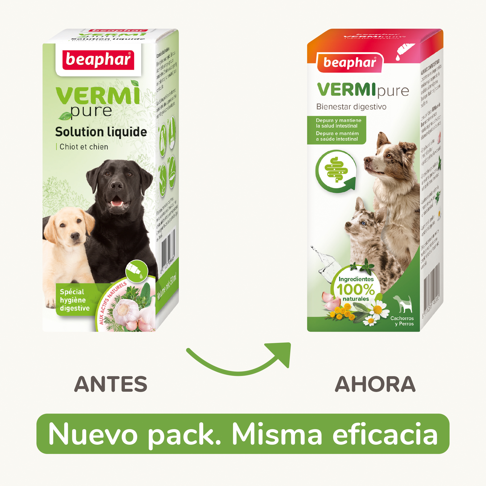 Beaphar VERMIpure Solución Líquida Natural Perros y Cachorros - 50ml
